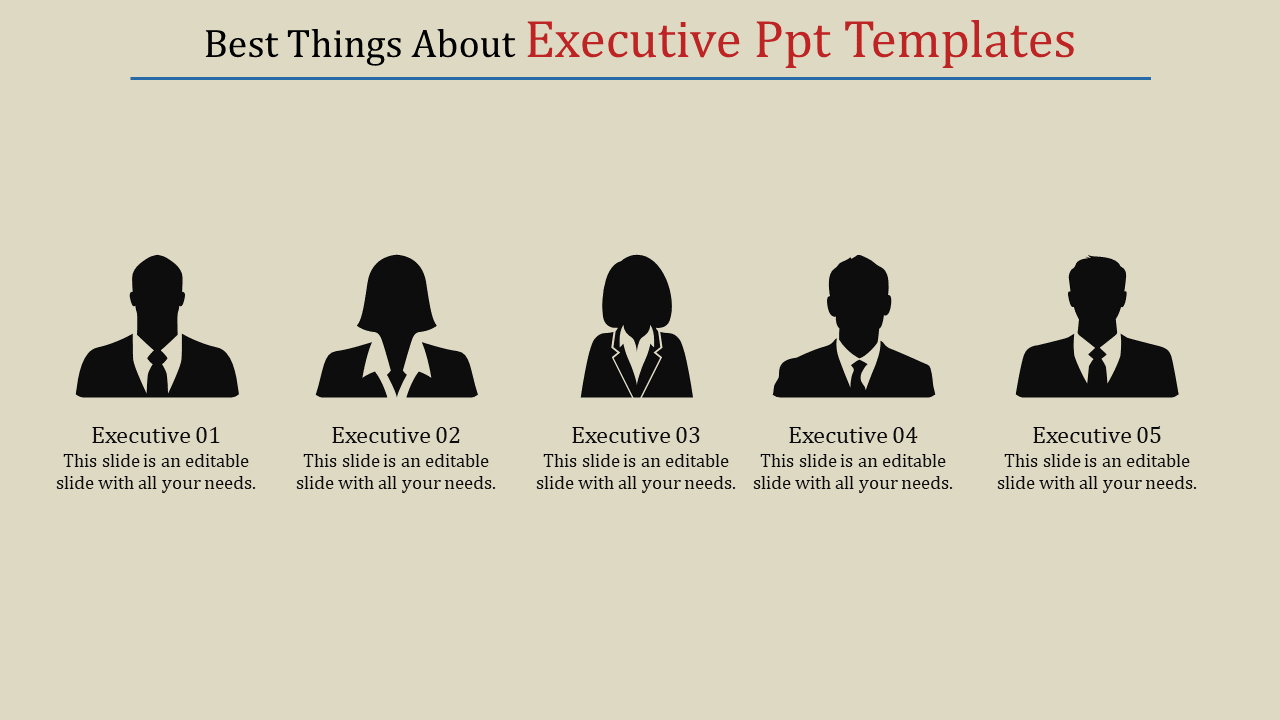 A Five Noded Executive PPT Templates Presentation